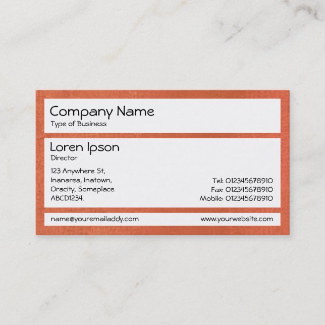 Panels - Bright Rust Business Card (Front)