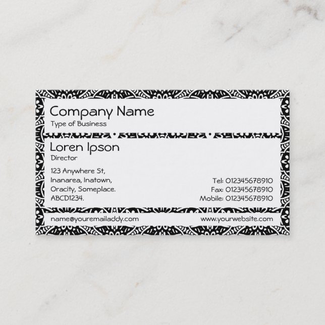Panels - Geometric Flowers Business Card (Front)