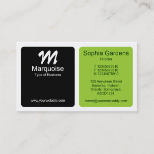 Panels - Green, Black and White Business Card