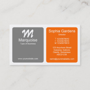 Panels - Grey and Orange Business Card