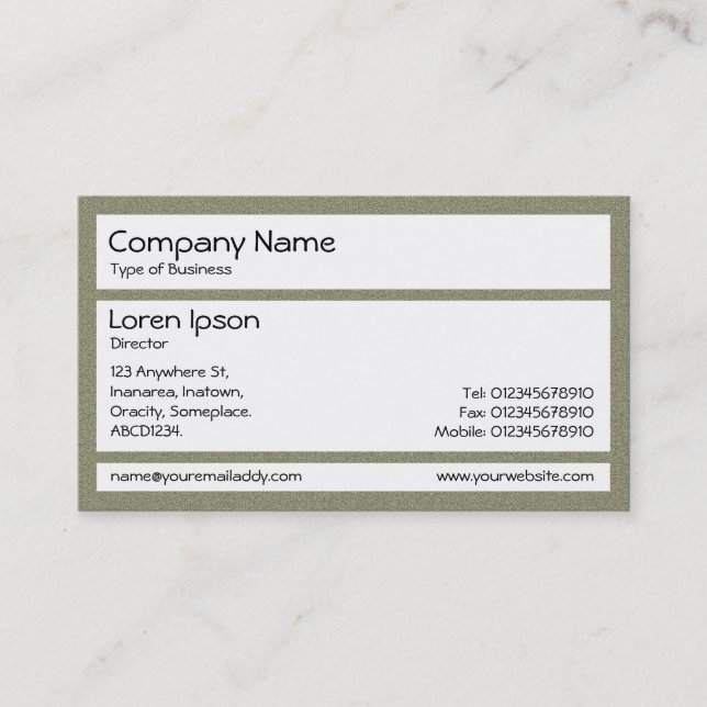 Panels - Khaki Powder Business Card (Front)