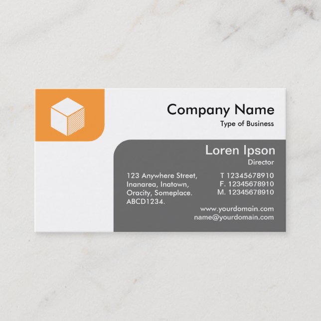 Panels - Lt Orange and Grey Business Card (Front)
