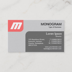 Panels MonoGram v2 - Tropical Pink and Grey Business Card