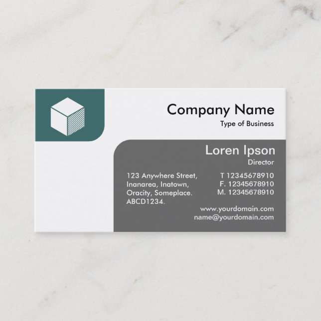 Panels - Moss Green and Grey Business Card (Front)