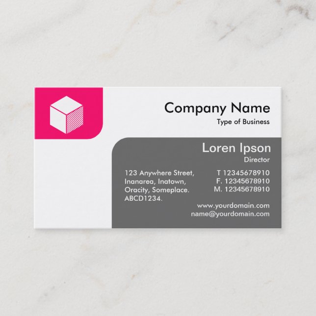 Panels - Neon Red and Grey Business Card (Front)