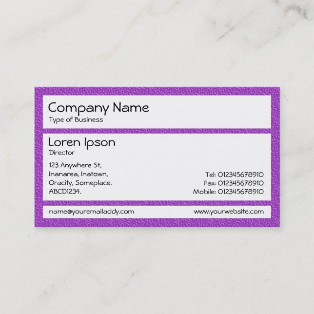Panels - Purple Plastic Chair Business Card (Front)