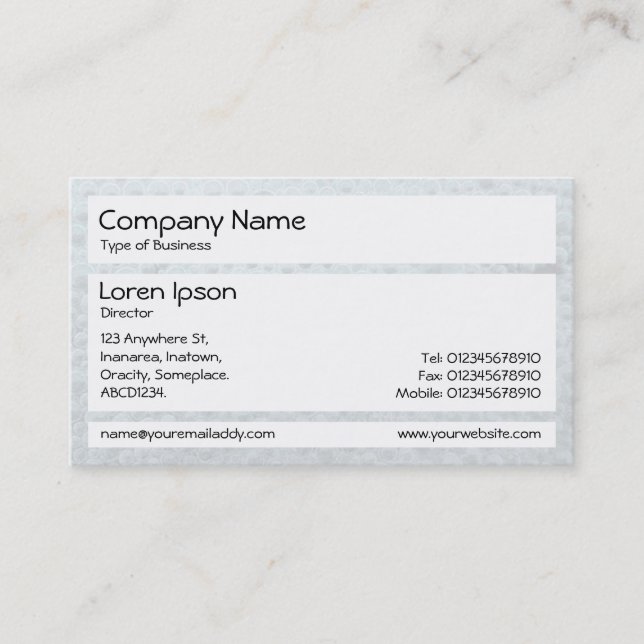 Panels - White Bubbles Business Card (Front)