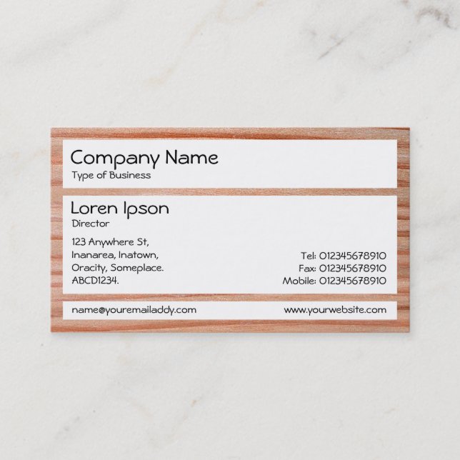 Panels - Wood 01 Business Card (Front)