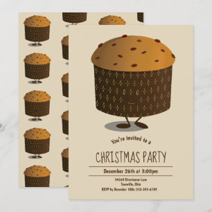 Panettone Caractère Noël Fête Invitation
