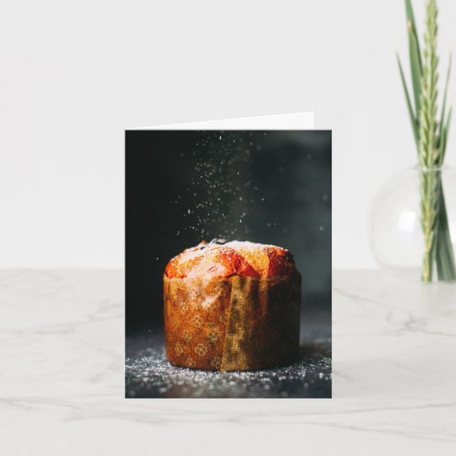 Panettone, Typical Italian Sweet For Christmas Card (Front)