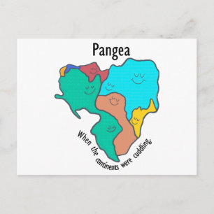 Pangea Continents Cuddling Multicolor Holiday Postcard