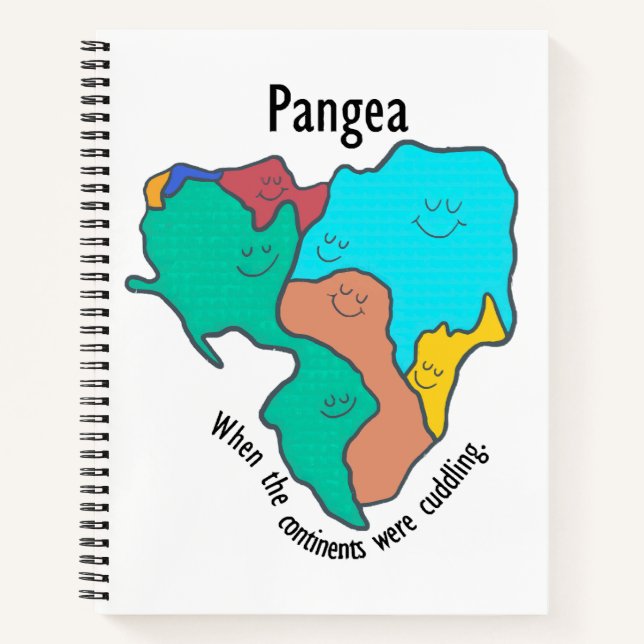 Pangea Continents Cuddling Multicolor Notebook (Front)