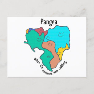 Pangea Continents Cuddling Multicolor Postcard