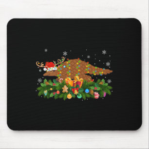 Pangolin Animal Lover Reindeer Santa Hat Pangolin Mouse Pad