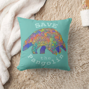 Pangolin animal rights slogan throw pillow