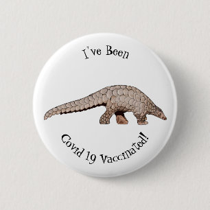 Pangolin cartoon illustration 2 inch round button