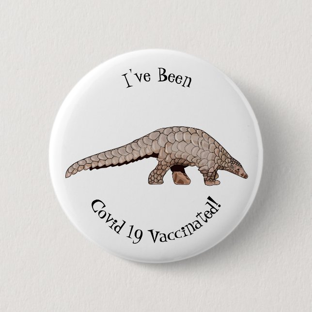 Pangolin cartoon illustration 2 inch round button (Front)
