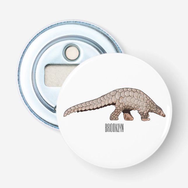 Pangolin cartoon illustration bottle opener (Front)