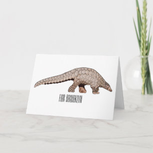 Pangolin cartoon illustration card