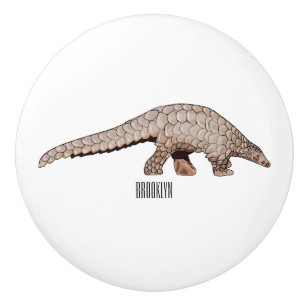 Pangolin cartoon illustration ceramic knob