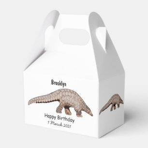 Pangolin cartoon illustration favor box