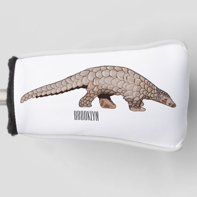 Pangolin cartoon illustration golf head cover (Front)