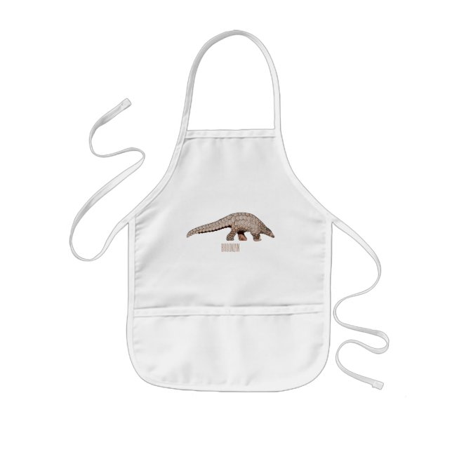 Pangolin cartoon illustration kids apron (Front)
