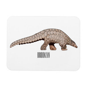 Pangolin cartoon illustration magnet