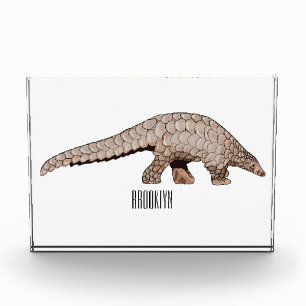 Pangolin cartoon illustration photo block