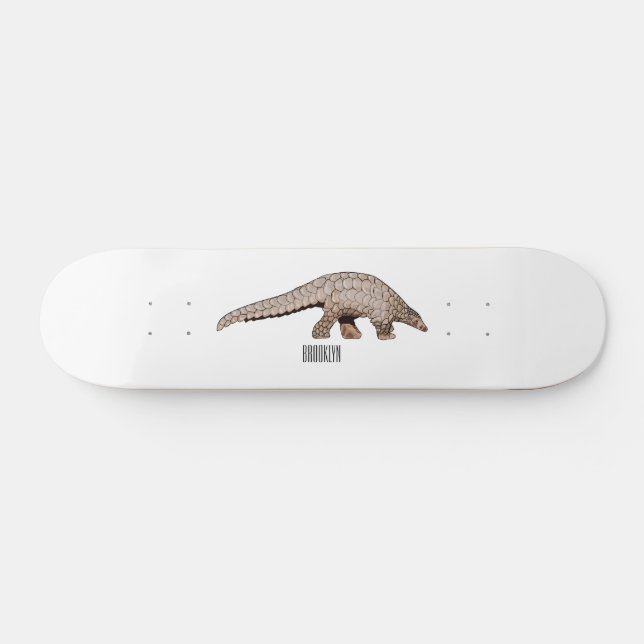Pangolin cartoon illustration skateboard (Horz)