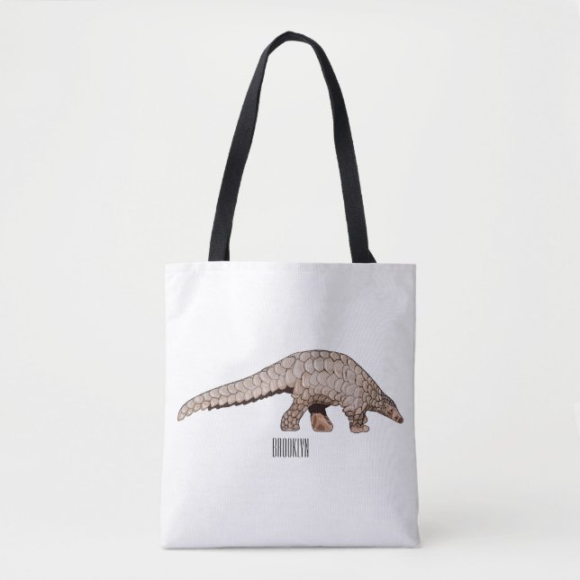 Pangolin cartoon illustration tote bag (Front)