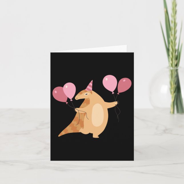 Pangolin Celebrating Sticker  Card (Front)