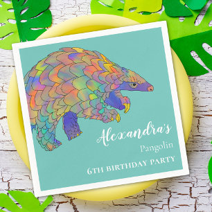 Pangolin Colourful Birthday Party Napkin