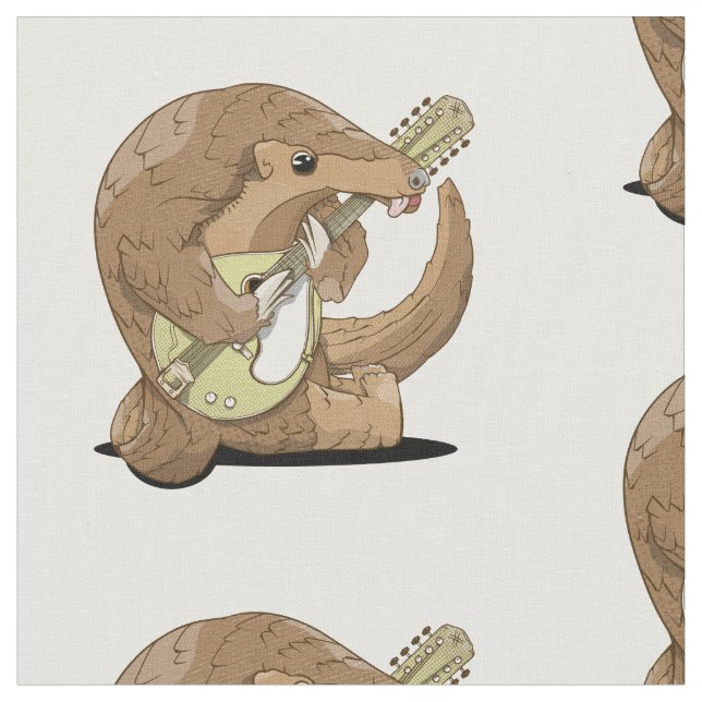 Pangolin playing an mandolin fabric (Close Up)