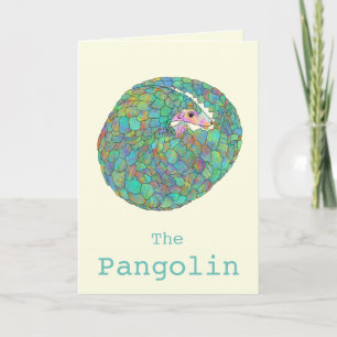 Pangolin rolled up watercolor  card