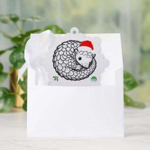 Pangolin Santa Christmas Ornament  Card