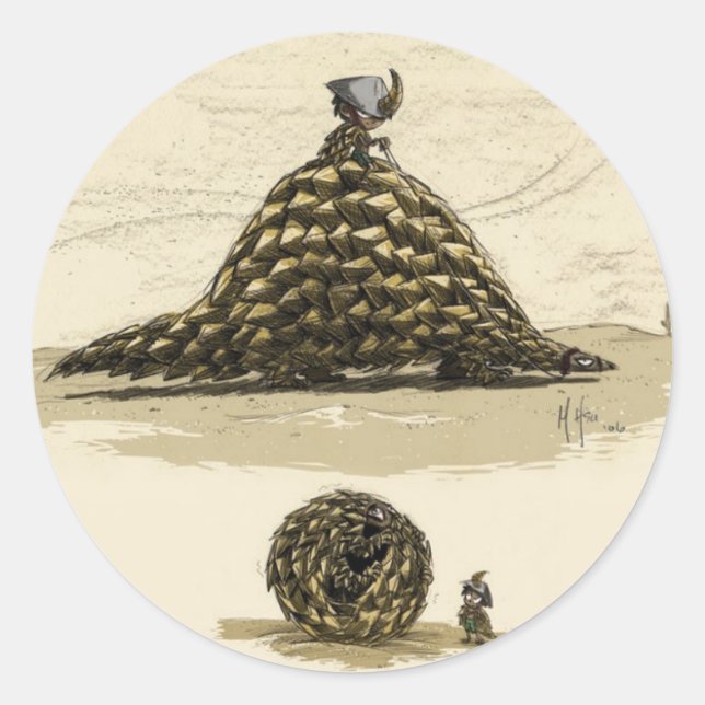 Pangolin Warrior Classic Round Sticker (Front)
