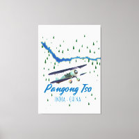 Pangong Tso India China map poster.