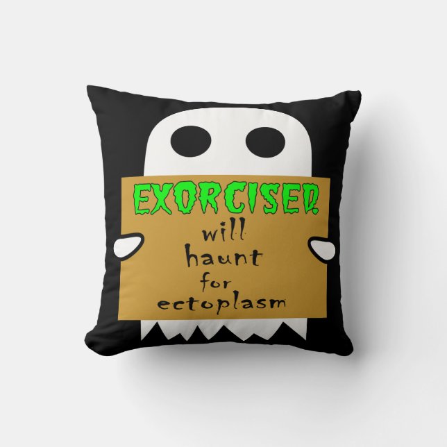 Panhandler Ghost Throw Pillow (Front)