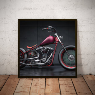 Panhead Bobber Motorcycle Poster