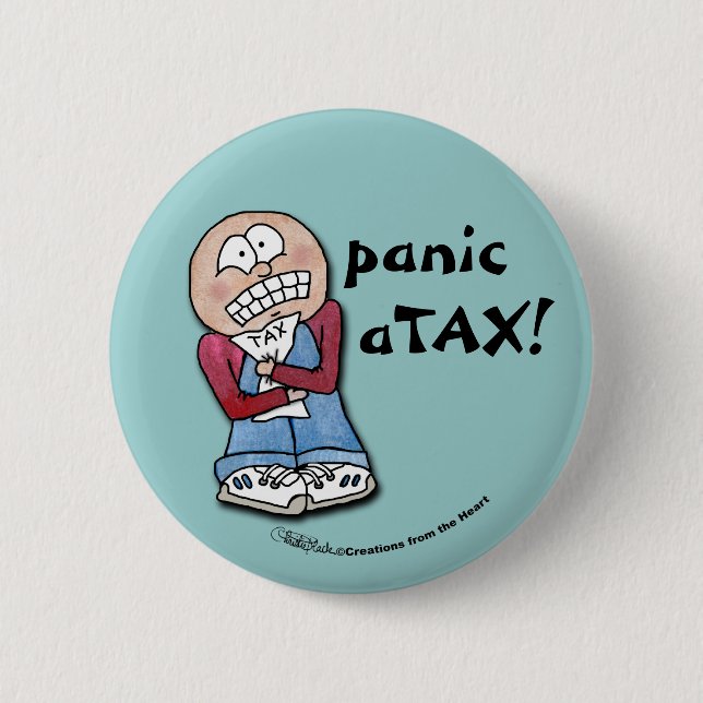 Panic aTAX! 2 Inch Round Button (Front)