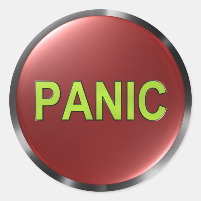Panic Button Classic Round Sticker (Front)