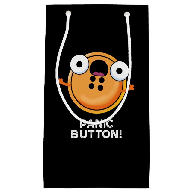 Panic Button Funny Sewing Pun Dark BG Small Gift Bag (Front)