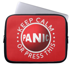 Panic Button laptop sleeve
