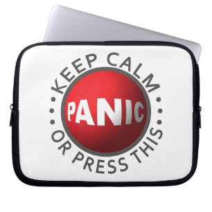 Panic Button laptop sleeve