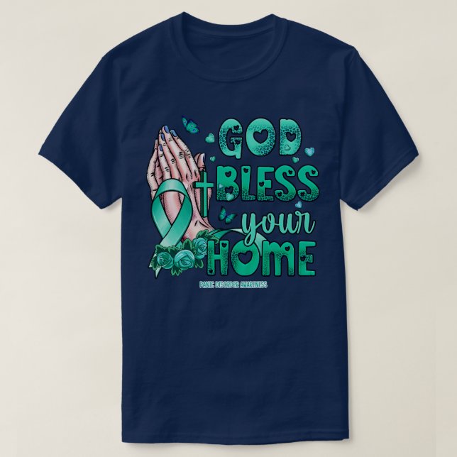 Panic Disorder Awareness god bless faith hope T-Shirt (Design Front)