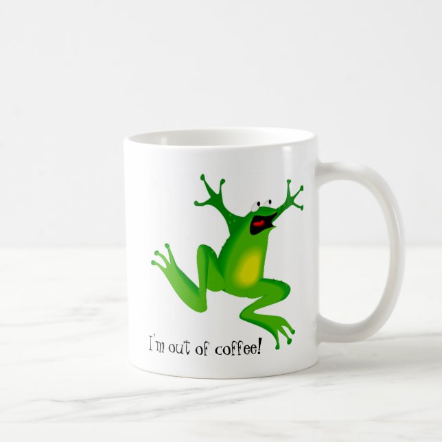 Panic Frog Needs Coffee Coffee Mug (Right)