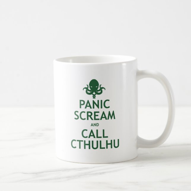 Panic Scream and Call Cthulhu Coffee Mug (Right)