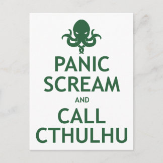 Panic Scream and Call Cthulhu Postcard