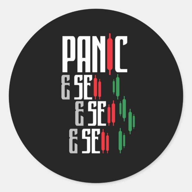 Panic Sell Stock Market Crash Trading Forex Gift Classic Round Sticker (Front)